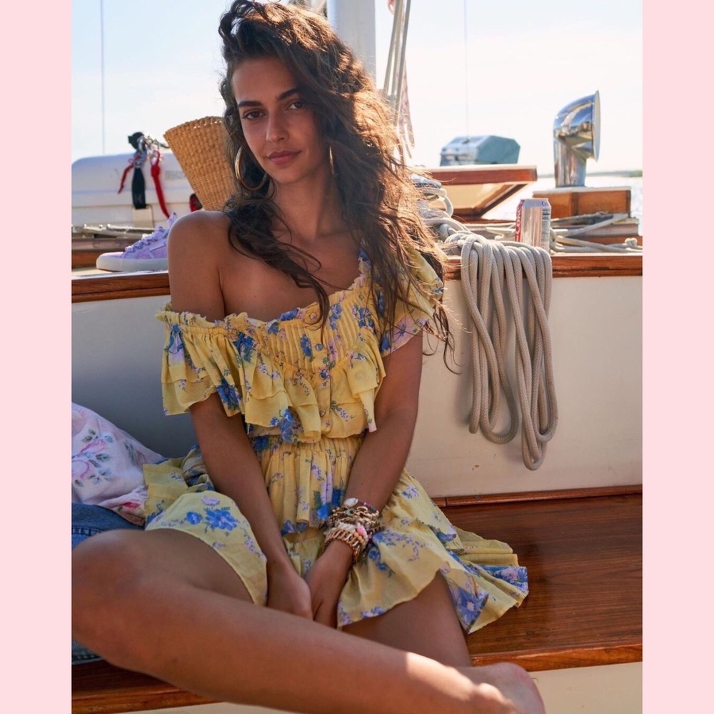 LoveShackFancy Fatima Mini Dress, Sunshine Garden